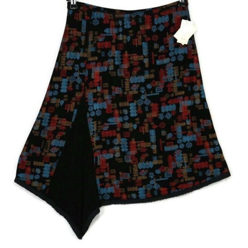 Coldwater Creek Travel Skirt Knit Black‎ Red Blue Petite Large PL